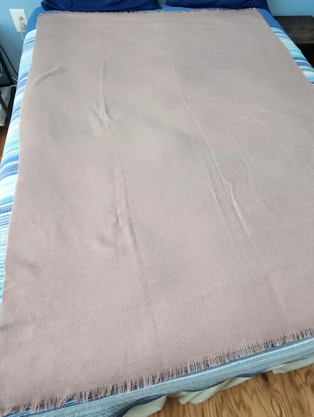 Area Home 100% Baby Alpaca Throw Blanket With Fringe Peru Beige 52 X 73